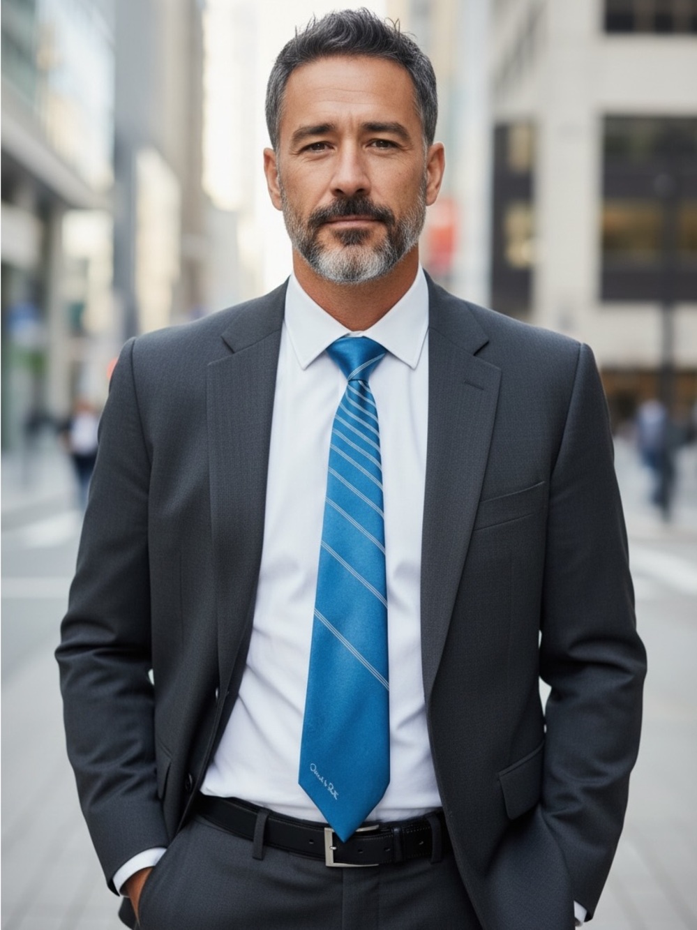 Óscar de la Renta Men's Tie Blue With Logo